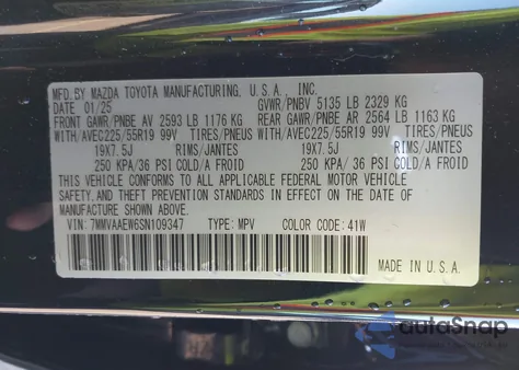 2025 Mazda Cx-50 Hybrid Premium Plus Package from USA, damaged, VIN 7MMVAAEW6SN109347
